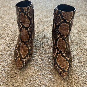 Sam Edelson Snake Embossed Booties, Size 7.5